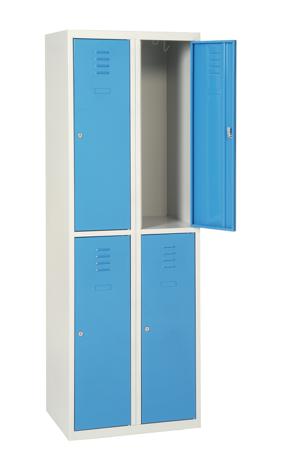 CVC322DSP 4 Door Vented Blue, Light Grey Locker, 1800 mm x 600 mm x 500mm