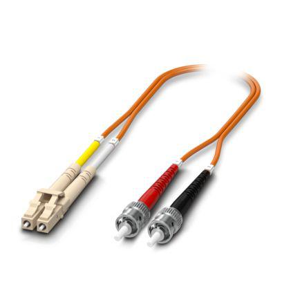 1146516 Phoenix Contact LC to ST x 2 Duplex Multi Mode OS2 Fibre Optic Cable, 62.5/125μm, Orange, 5m