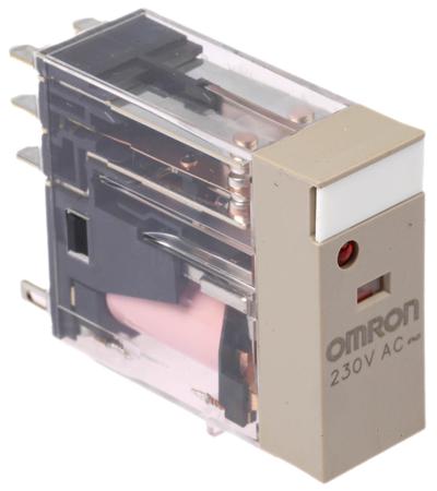 G2R-2-SN 230VAC (S) Omron Plug In Power Relay, 230V ac Coil, 5A Switching Current, DPDT