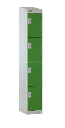 213-817 RS PRO 4 Door No Steel Green, Light Grey Locker, 1800 mm x 300 mm x 380mm