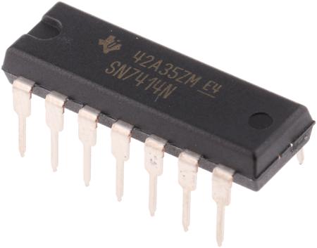 SN7414N Texas Instruments  Hex Schmitt Trigger Inverter, 14-Pin PDIP