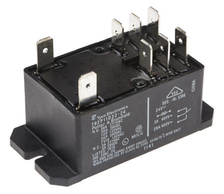 5-1393211-4 TE Connectivity PCB Mount Power Relay, 24V dc Coil, 30A Switching Current, DPDT