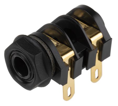 143-8932 RS PRO Jack Connector 6.35 mm Panel Mount Mono Socket, 2Pole 5A