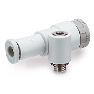 JAS-LEA04-M5 SMC JAS Series Threaded Pneumatic Silencer & Exhaust Restrictor Function Fitting, M5 Inlet Port, 4mm Tube Inlet Port,