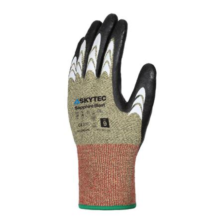 SKG00084CN Skytec Sapphire Blast Black, Green 13 Gauge Para-Aramid, Glass Fibre, Modacrylic Cut Resistant, Heat Resistant Work