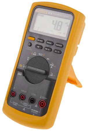 FLUKE-87-V/EUR Fluke 87V Handheld Digital Multimeter, True RMS, 10A ac Max, 10A dc Max, 1000V ac Max - RS Calibrated