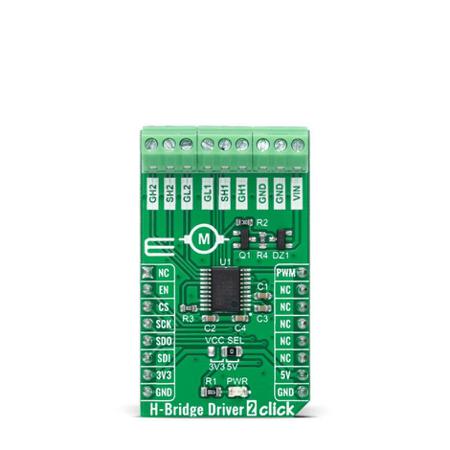 MIKROE-4931 MikroElektronika H-BRIDGE Driver 2 Click DC Motor Driver for H-bridge Gate Driver for DC Motor