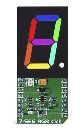 MIKROE-2734 MikroElektronika , 7-SEG RGB Click 7 Segment Display mikroBus Click Board