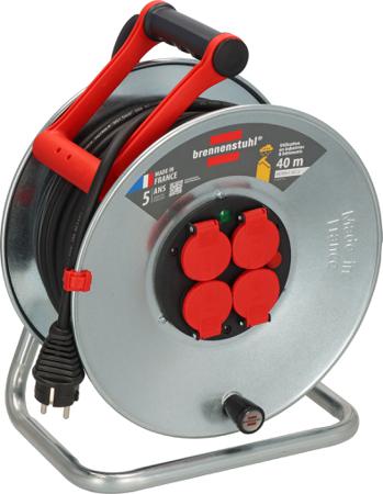 1207931 brennenstuhl , 40m 4 Socket Type E - French Extension Reel, 230 V, IP44
