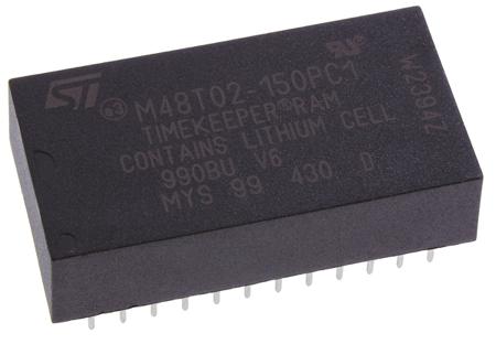 M48T02-150PC1 STMicroelectronics 16kbit 150ns NVRAM, 24-Pin PCDIP,
