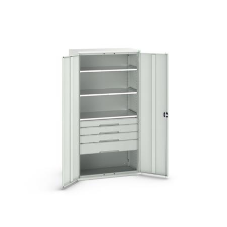 16926576-16 Bott 2 Door, 4 Drawer Sheet Steel Cupboard, 1050 x 550 x 2000mm