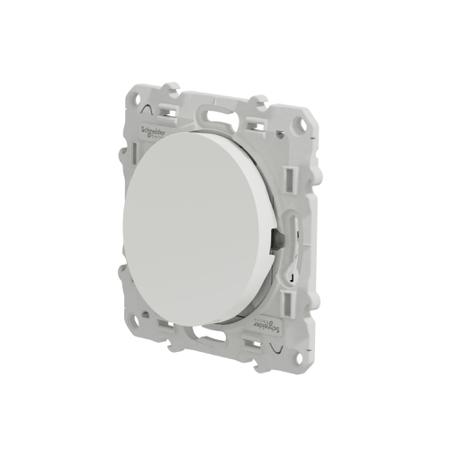 S525276 Schneider Electric White Push Button Light Switch, 1 Gang, Odace