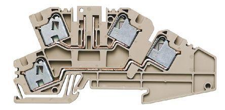 PDL-4-TR-DU-O-TNHE--1899210000 Weidmuller Disconnect Terminal Block, P Series , 0.5 → 4mm², 400 V, 20A, Push In Termination, Dark Beige