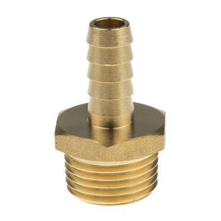 506-7288 RS Pro Straight Brass Hose Connector, 1/2 in G Male