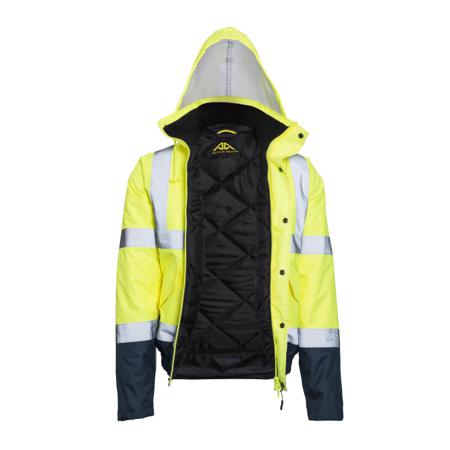HVFLAYXXXL Active Gear HVFLAY Navy/Yellow Unisex Hi Vis Jacket, XXXL