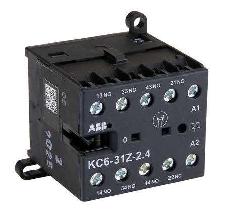 GJH1213001R5311-KC6-31Z-2-4W-17-32V-DC ABB Contactor Relay - 3NO/1NC, 4 A Contact Rating, 0.0024 kW, 17 → 32 V dc, 4P, KC6