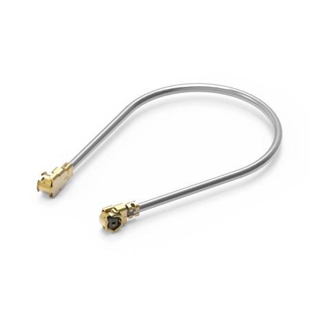 636201051000 Wurth Elektronik Grey UMRF R/A Plug to UMRF R/A Plug 1.13mm Coaxial Cable, 50 Ohm (O) 1.13mm OD