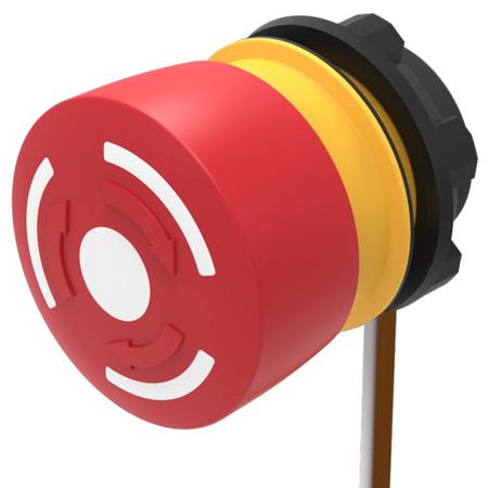 84-5320.0040 EAO Twist Release Emergency Stop Push Button, Panel Mount, 22.3mm Cutout, SPST, IP65, IP66, IP67