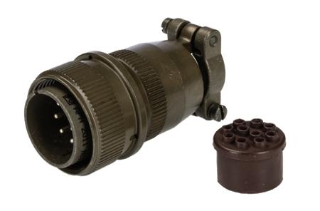 MS3106E18-1P Amphenol Industrial, MS Cable MIL Spec Circular Connector Plug, Socket Contacts,Shell Size 1, Bayonet, MIL-DTL-5015