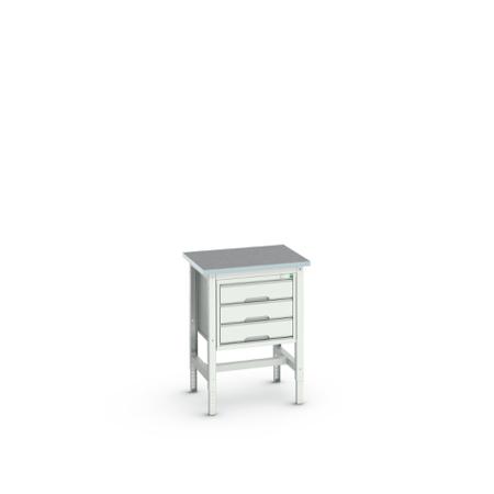 16921603.16 Bott Steel Workbench, 200kg Max Load, Adjustable Height, 930mm x 600mm x 700mm