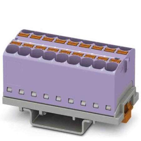 3273586 Phoenix Contact Distribution Block, 18 Way, 0.2 → 6mm², 32A, 800 V, Violet