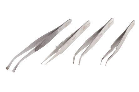 821-1508 RS Pro 4 piece Stainless Steel Tweezer Set with Various Contents
