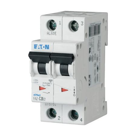 278770-FAZ-D1-6-2 Eaton xEffect FAZ MCB, 2P, 1.6A Curve D, 400V AC, 10 kA Breaking Capacity