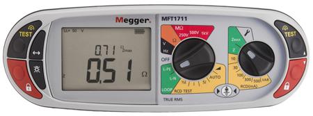 1008-121 Megger MFT1711 Multifunction Tester, 250V , Earth Resistance Measurement With Wireless UKAS Calibration