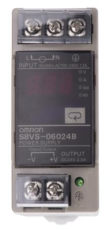 S8VS-06024B S8VS Switch Mode DIN Rail Panel Mount Power Supply, 60W, 24V dc/ 2.5A