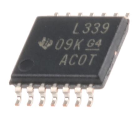 LM339PW  Texas Instruments, Quad Comparator, Open Collector O/P, 1.3μs 3 → 28 V 14-Pin TSSOP