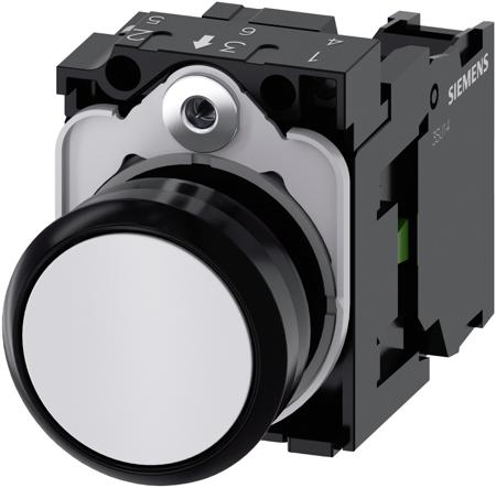 3SU1100-0AB60-1BA0 Siemens SIRIUS ACT 3SU11 Series Push Button Complete Unit, Panel Mount, 22mm Cutout, SPST