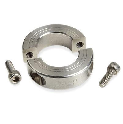 MSP-11-SS Ruland Collar, Two Piece, Clamp Screw, Bore 11mm, OD 28mm, W 11mm, Stainless Steel
