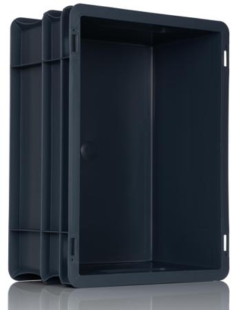163-1899 RS PRO 15L Grey PP Small Euro Containers, 170mm x 300mm x 400mm