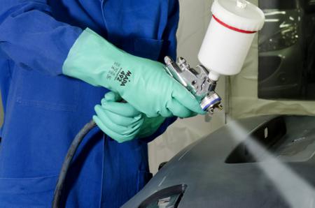 34492200 Mapa ULTRANITRIL 492 UNIT Green Nitrile Chemical Resistant Work Gloves, Size 10, Nitrile Coating