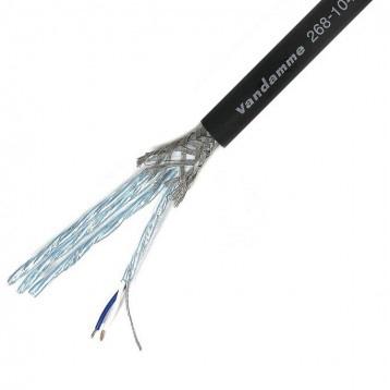 268-104-000 Van Damme Audio & Control Cable, 0.22 mm² CSA Screened, 9.6mm od, 25m, Black