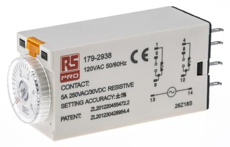 179-2938 Analogue Time Relay. 8 pin DPCO