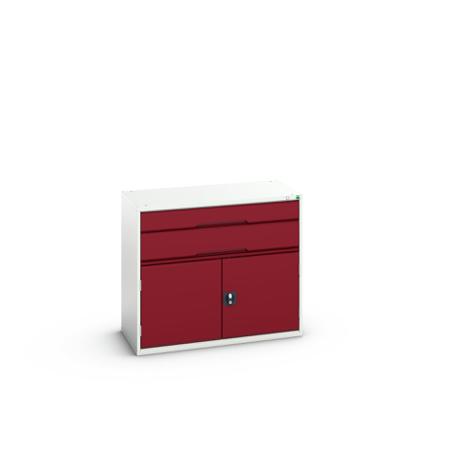 16925237.24 Bott 2 Cabinet, Steel, 900mm x 1050mm x 550mm, Light Grey, Red