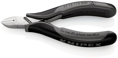 77-12-115-ESDSB Knipex Diagonal Type Wire Cutter 115mm overall length, 1.6mm cutting capacity