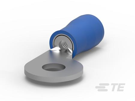323817 TE Connectivity, PIDG Insulated Ring Terminal, #6 Stud Size, Blue