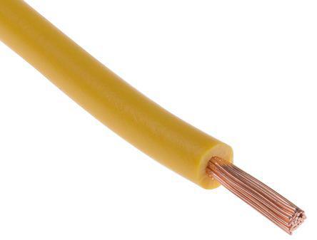 811-4517 RS Pro Yellow FLEXIBLE BK Switchgear Cable, 1.5 mm² CSA, 1 kV dc, 600 V ac, 100m