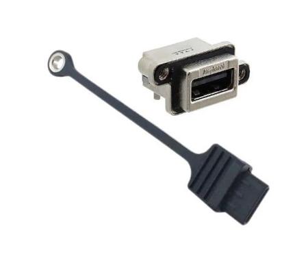 MUSBRA111R5 Amphenol Communications Solutions Right Angle, Panel Mount, Socket- Single Port Type A 2.0 IP67 USB Connector