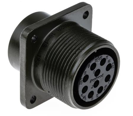 MS3102A-18-1S Amphenol, MS3102A 10 Way Box Mount MIL Spec Circular Connector Receptacle, Socket Contacts,Shell Size 18, Screw