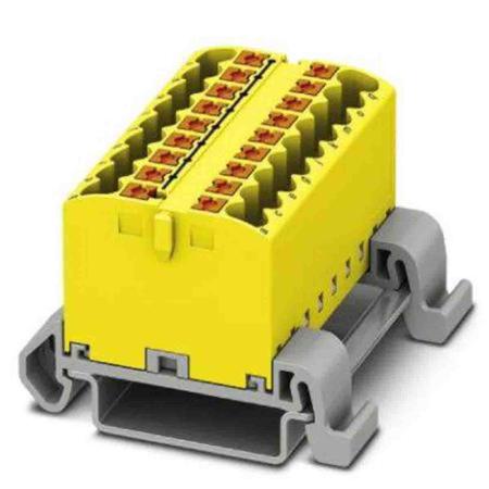 3273182 Phoenix Contact Distribution Block, 18 Way, 4mm², 24A, 690 V, Yellow