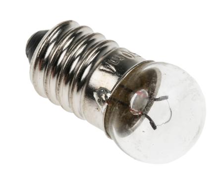 106-313 E10 Indicator Light, Clear, 2.5 V, 250 mA, 30h