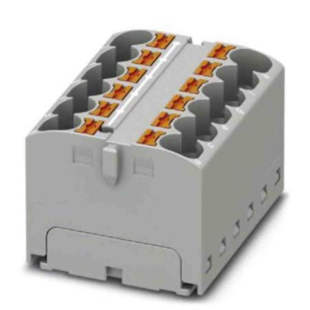 3273812 Phoenix Contact Distribution Block, 12 Way, 0.2 → 6mm², 32A, 450 V, Grey