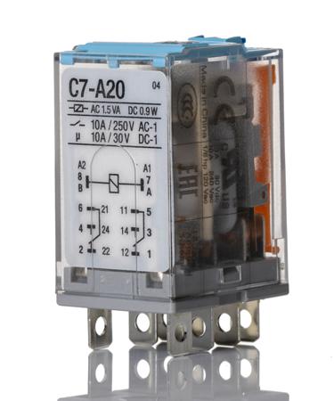 C7-A20/024VDC Turck Plug In Power Relay, 24V dc Coil, 10A Switching Current, DPDT