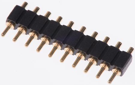 811-S1-010-10-015101 Preci-Dip 811 Series Straight Through Hole Spring Loaded Connector, 10 Contact(s), 2.54 mm Pitch, 1 Row, Shrouded