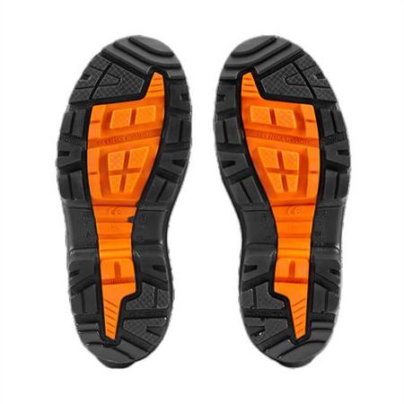 V2110-10 V12 Footwear V2110 Black, Orange Steel Toe Capped Unisex Safety Wellingtons, UK 10, EU 44