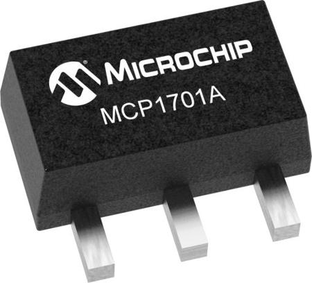 MCP1701AT-5002I-MB Microchip MCP1701AT-5002I/MB, LDO Regulator, 250mA, 5 V, ±2% 3-Pin, SOT-89