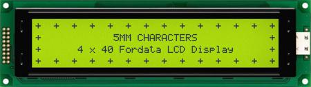FC4004A00-FHYYBW-51SE Fordata FC4004A00-FHYYBW-51LE FC Alphanumeric LCD Alphanumeric Display, Green, Yellow on Yellow-Green